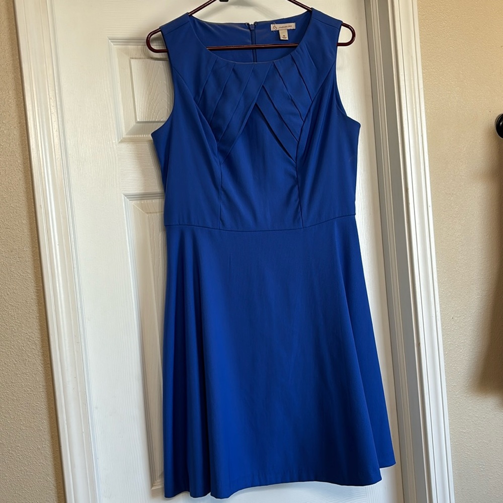 Blue, Knee Length Dress